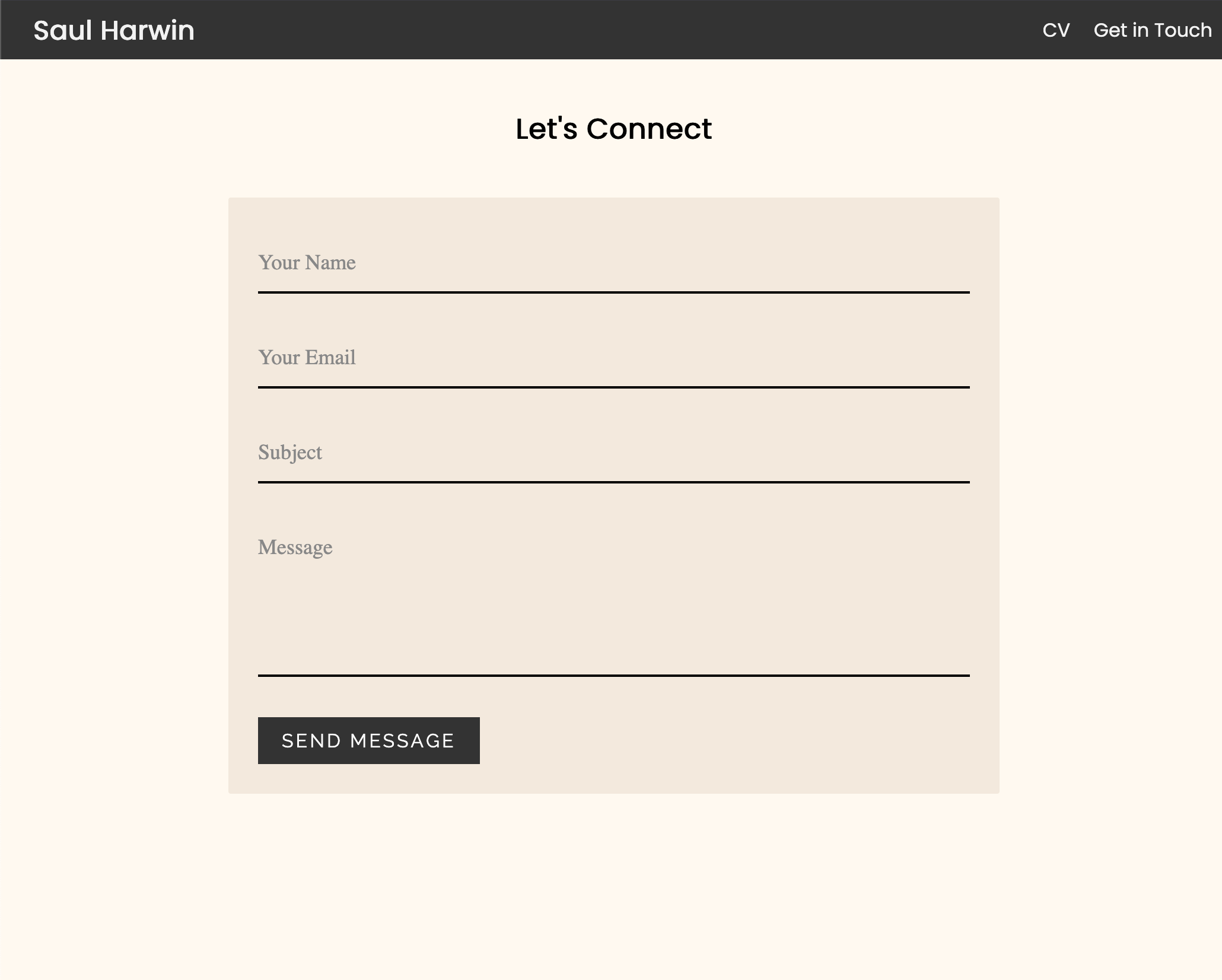Contacts page of website