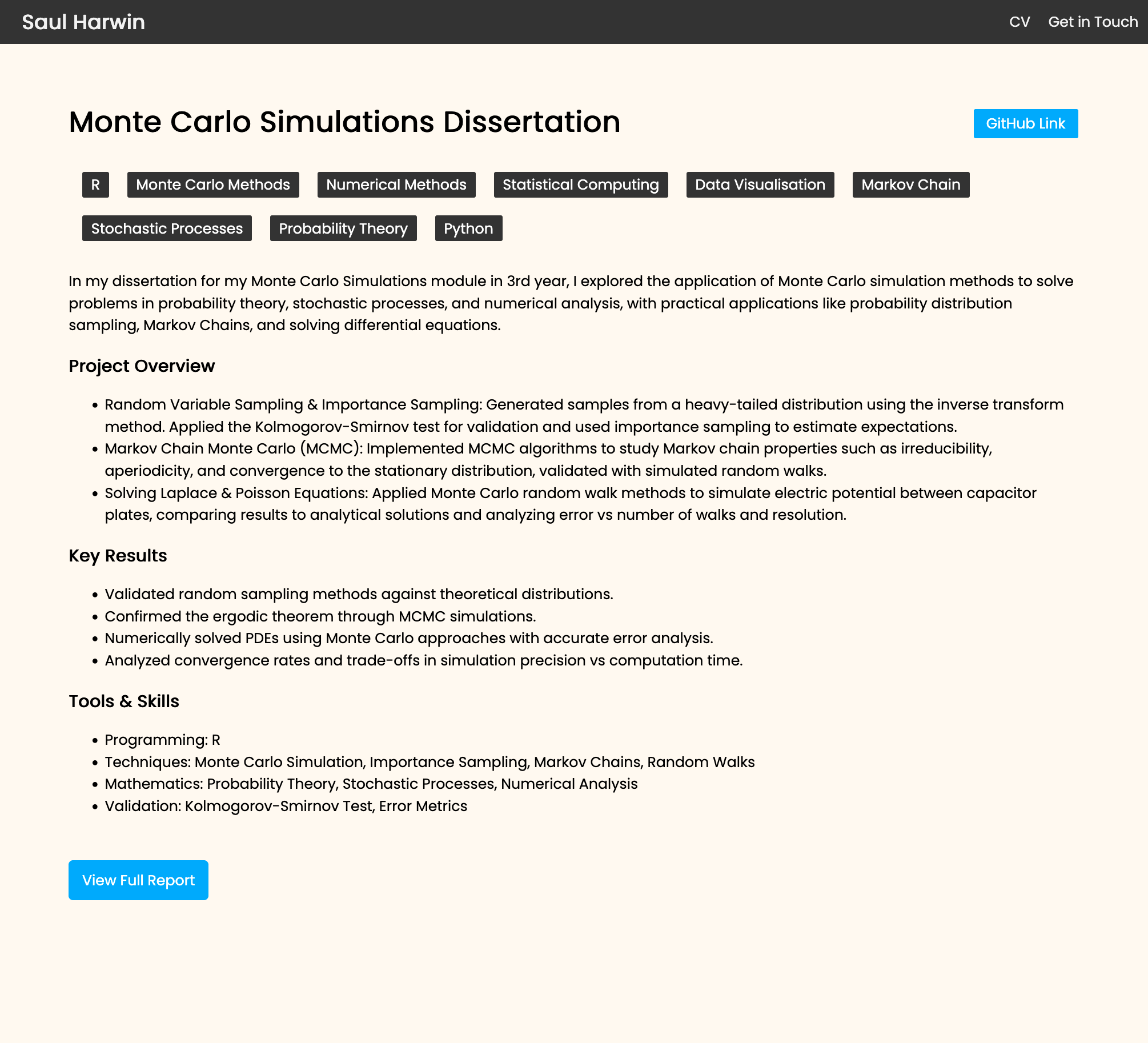 Contacts page of website